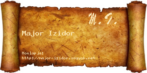Major Izidor névjegykártya